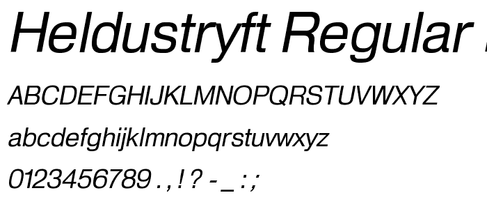 HeldustryFT Regular Italic font